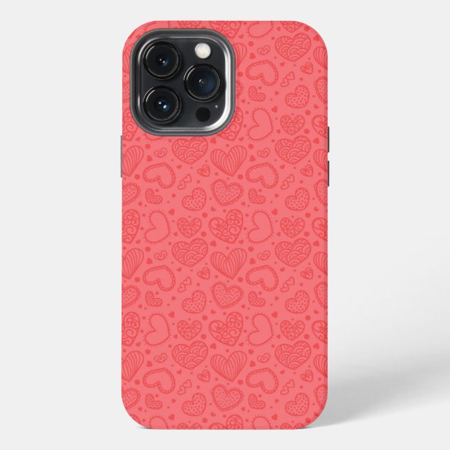 Red iPhone Case mit Herz Hülle (Rückseite)