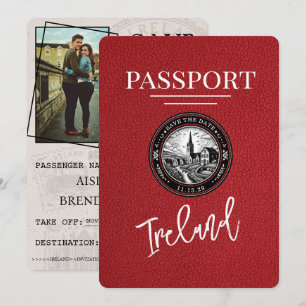 Red Ireland Passport Save the Date