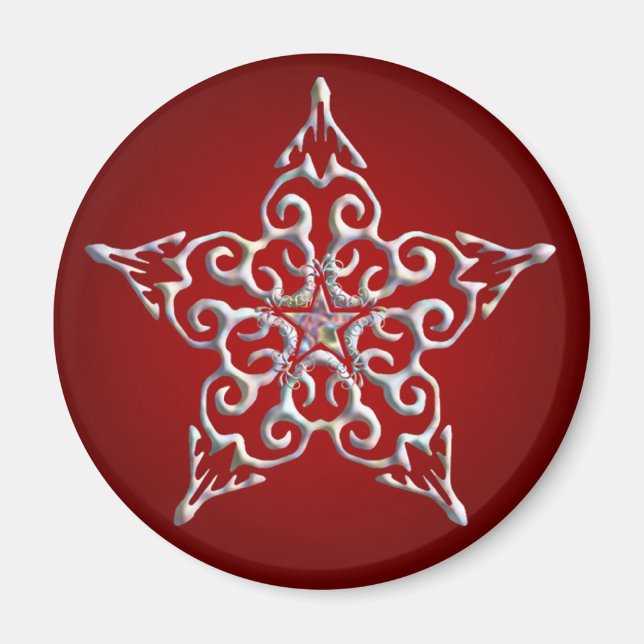 Red Iridescent Star Magnet (Vorne)