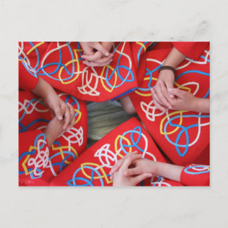 Red Irish Dance Dress Postcard Postkarte