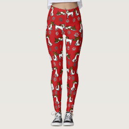 Red Jack Russell Cartoon Leggings