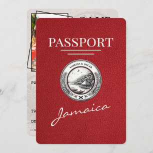 Red Jamaica Passport Save the Date