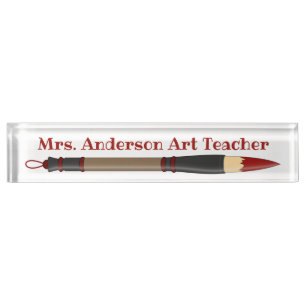 Red Japanese Brush Personalize Name Plate Namensplakette