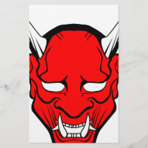 Red Japanese Hannya Mask