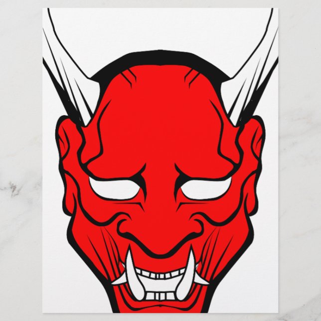 Red Japanese Hannya Mask (Vorderseite)
