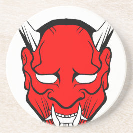Red Japanese Hannya Mask Getränkeuntersetzer