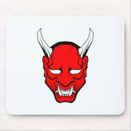Red Japanese Hannya Mask Mousepad