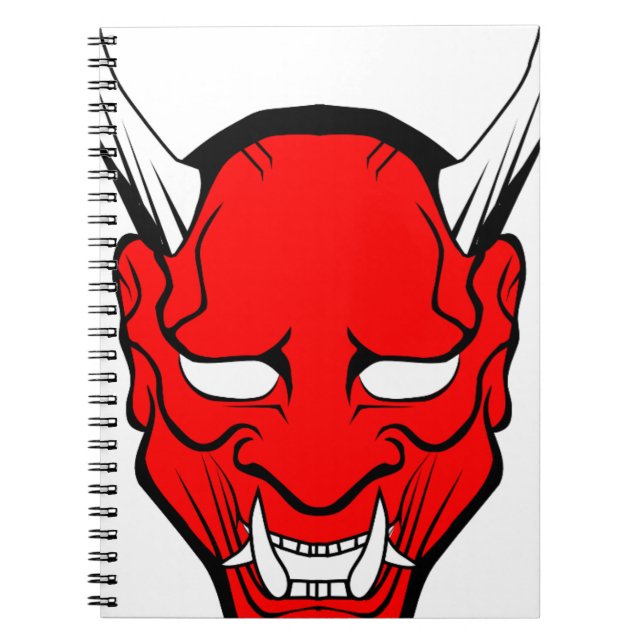 Red Japanese Hannya Mask Notizblock (Vorderseite)