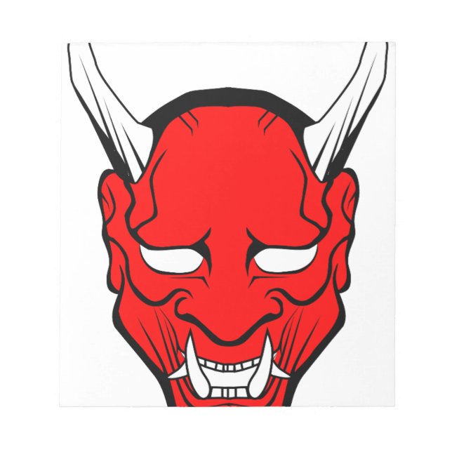 Red Japanese Hannya Mask Notizblock (Vorderseite)