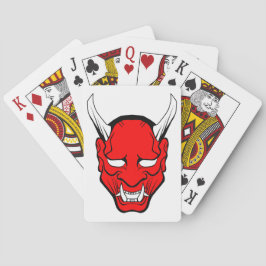 Red Japanese Hannya Mask Spielkarten