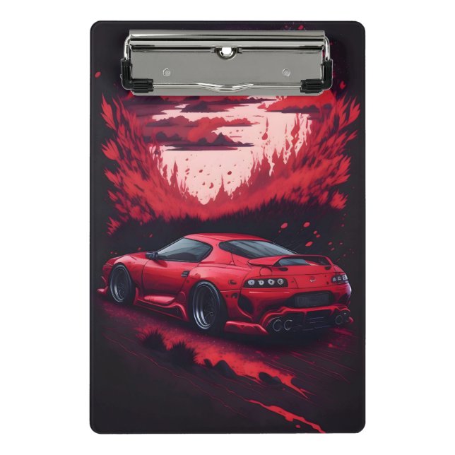 Red Japanese Supra Car Geschenk für Ihn Mini Klemmbrett (Vorderseite)