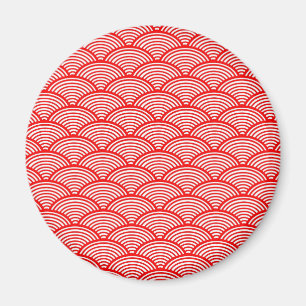 Red Japanese Wave Magnet