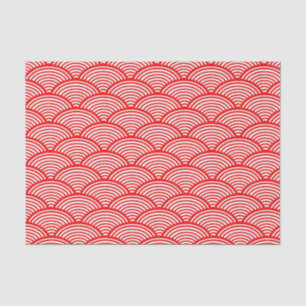 Red Japanese Wave Seidenpapier