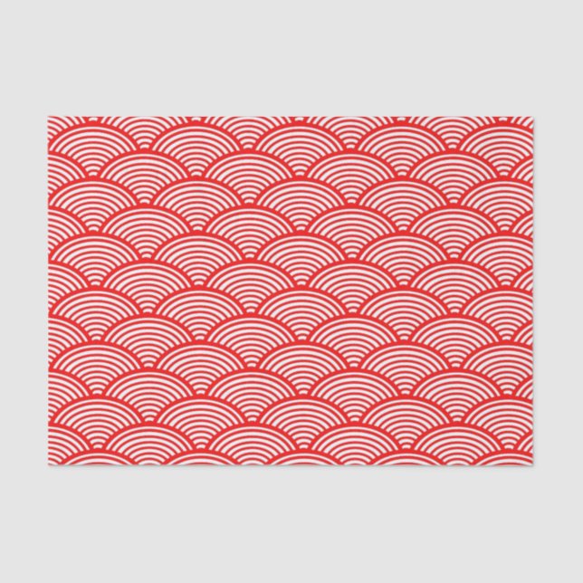 Red Japanese Wave Seidenpapier (Vorderseite)