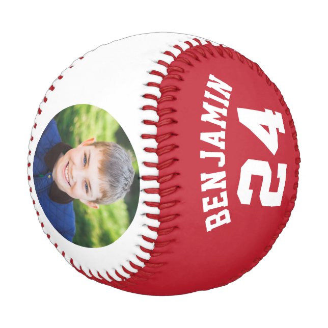 Red Jersey Nummer und Foto Baseball (Schrägansicht)