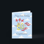 Red Jet Flugzeuge 80th (Blue Sky) Geburtstagskarte Karte<br><div class="desc">Feiern Sie diesen besonderen 80. Geburtstag mit einer Gratulation der Fliege von neun aerobatischen roten Jet-Flugzeugen,  die durch den blauen Himmel mit roten,  weißen und blauen Wegen fliegen.

Ein Muss für die Fans der Luftfahrt,  und diejenigen,  die nur gerne feiern in Stil!</div>