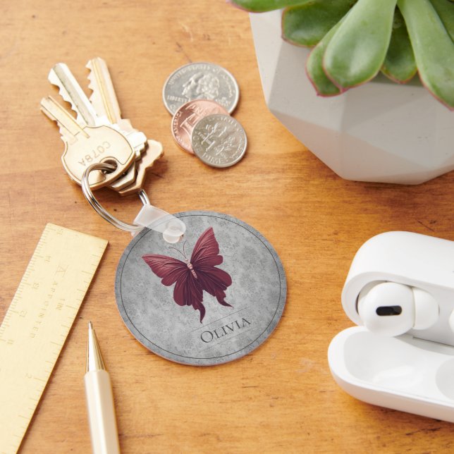 Red Jeweled Butterfly Schlüsselanhänger (Schreibtisch)