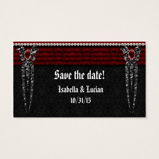 Red Jeweled Damask Vampire Wedding (Rückseite)
