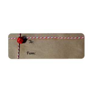 Red Jingle Bell and Twine Christmas Gift Labels
