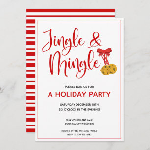Red Jingle und Mingle Holiday Party Einladung