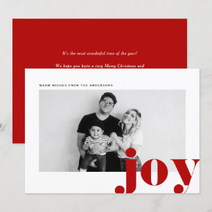 Red Joy Bold Typografie Modernes Foto Weihnachten