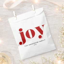 Red JOY Bold Typografy Moderne Weihnachten Geschenktütchen