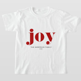 Red JOY Bold Typografy Moderne Weihnachten T-Shirt