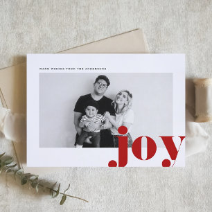 Red JOY Bold Typografy Modernes Foto Weihnachten