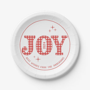 Red Joy New Year Party Custom Pappteller