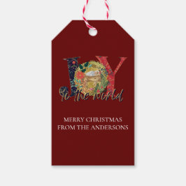 Red Joy to the World Nativity Ihre Botschaft Geschenkanhänger