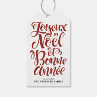 Red Joyeux Noël und Bonne Année Calligraphy