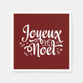 Red Joyeux Weihnachten Serviette