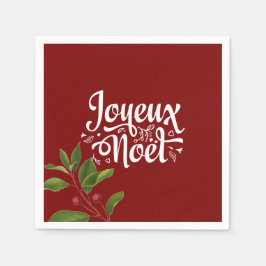 Red Joyeux Weihnachten Serviette