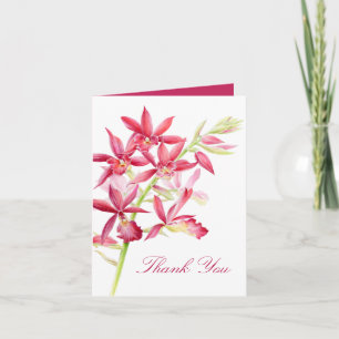 Red Juwel Orchid Aquarell Hochzeit danke Karte