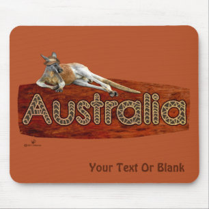 Red Kangaroo in Slouch Hat Mousepad
