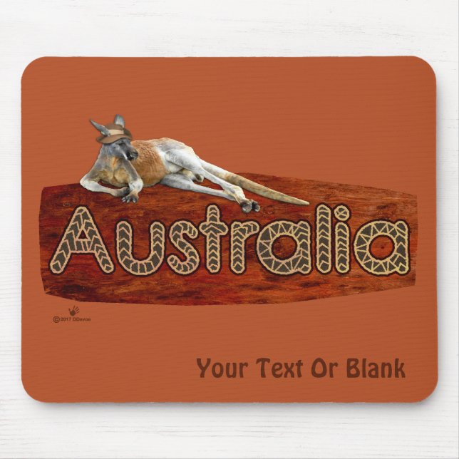 Red Kangaroo in Slouch Hat Mousepad (Vorne)