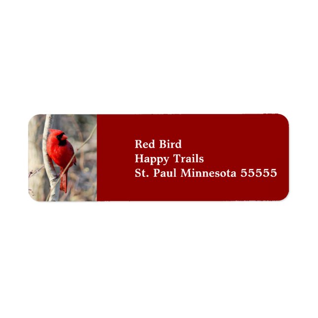 Red Kardinal Address Label (Vorne)