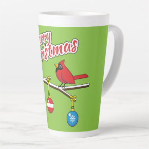 Red Kardinal auf Christmas Bare Branch - Merry Xma Milchtasse