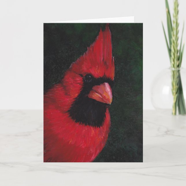 Red Kardinal Bird Art Grußkarte Karte (Vorderseite)