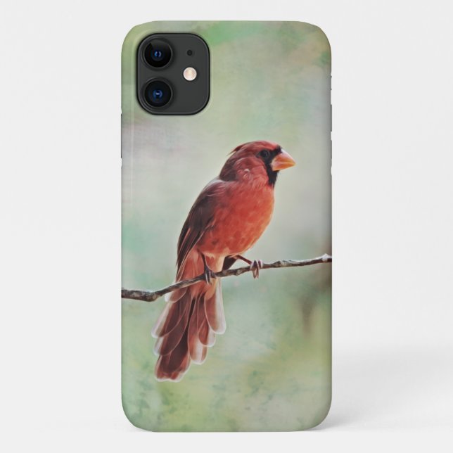 Red Kardinal Bird Art Phone Case (Rückseite)