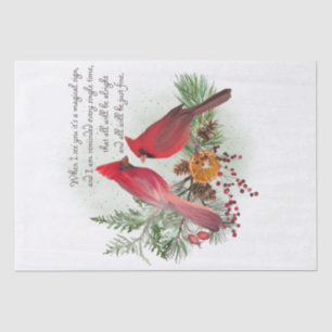 Red Kardinal Bird Erinnern Sie Sprichwort Seidenpapier