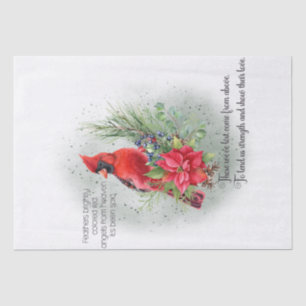 Red Kardinal Bird Erinnern Sie Sprichwort Seidenpapier