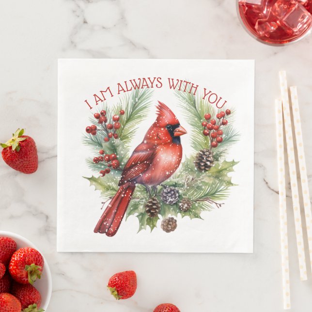 Red Kardinal Bird Erinnern Sie Winterweihnachtsfes Serviette (Beispiel)