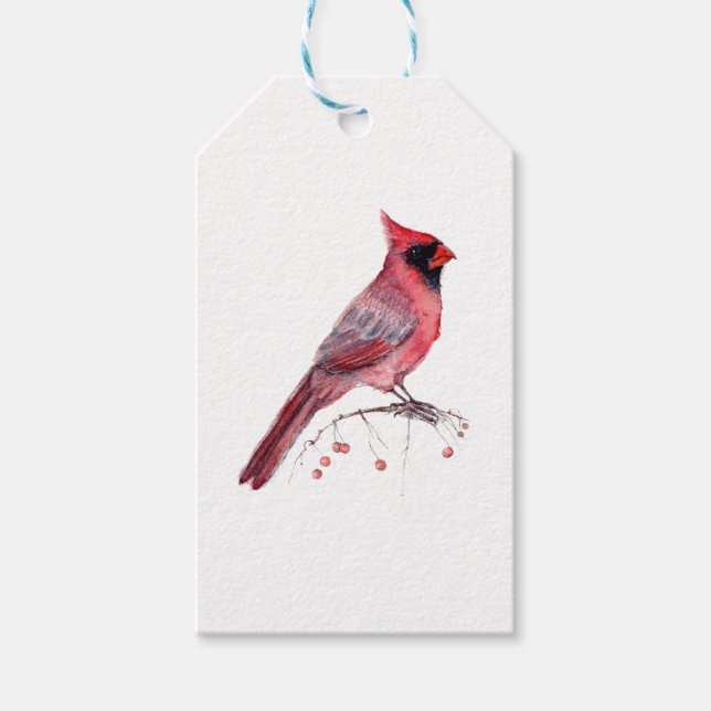 Red Kardinal Bird Geschenkanhänger (Vorderseite)