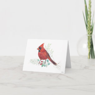 Red Kardinal Bird Holiday Card Karte