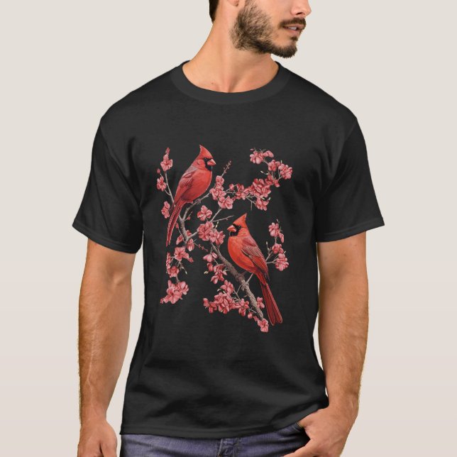Red Kardinal Bird Lovers Vogelbeobachtung Vogelbeo T-Shirt (Vorderseite)