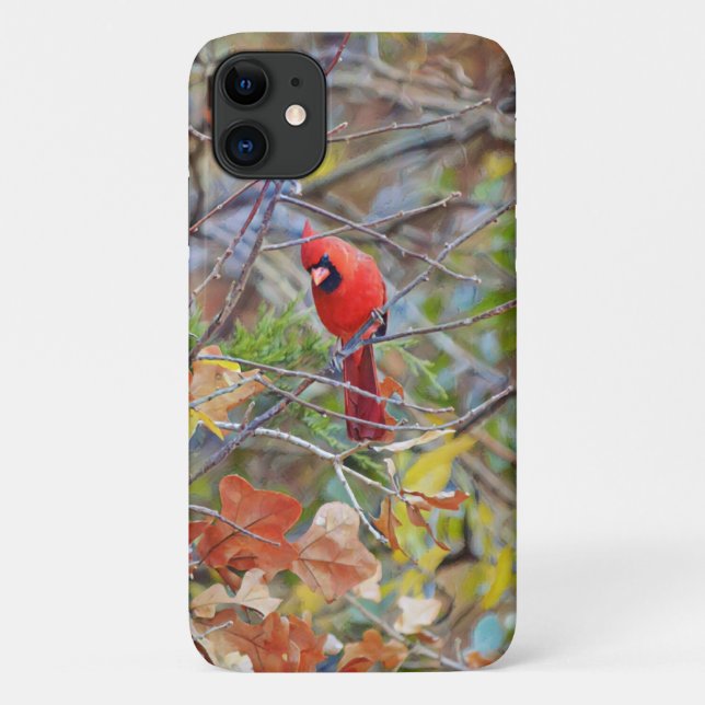 Red Kardinal Bird Nature Art Phone Case (Rückseite)