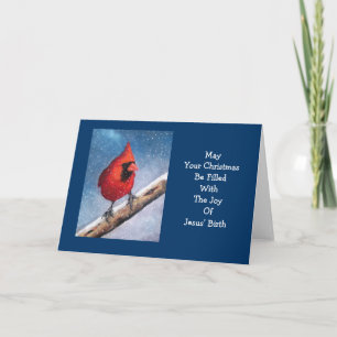 RED KARDINAL: BIRD: SCHNEE: ARTWORT FEIERTAGSKARTE