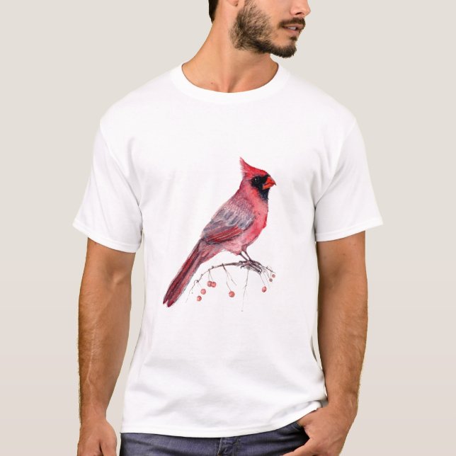 Red Kardinal Bird T-Shirt (Vorderseite)