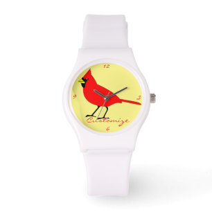 Red Kardinal Bird Thunder_Cove Armbanduhr